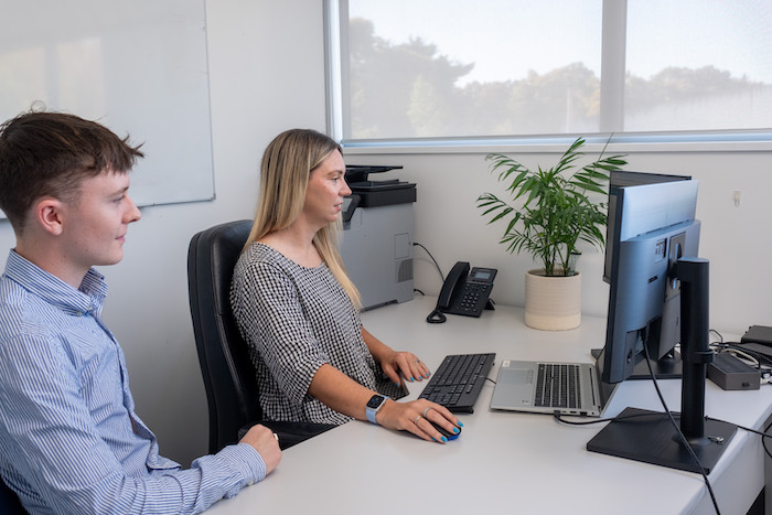 Rodgers team members reviewing client payroll